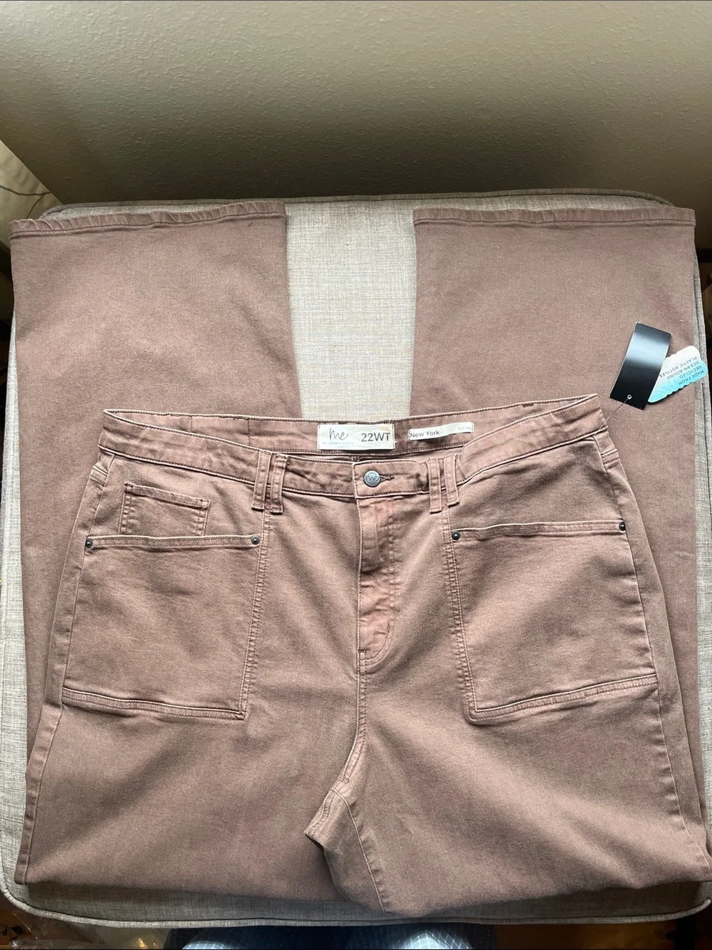 Me Jenny Garth New York Wide Leg Brown Jeans Plus Size 22WT